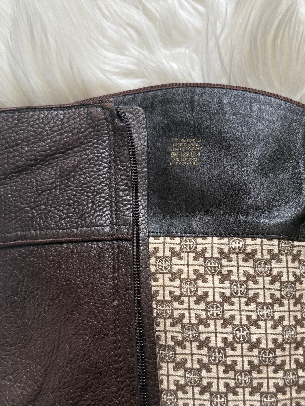Tory Burch Leather Zip Up Boots Dark Brown - Picture 12 of 13